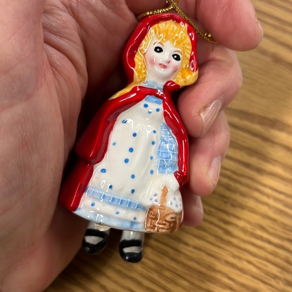 Vintage Schmid Gordon Fraser Gallery Red Riding hood Christmas Ornament 1988